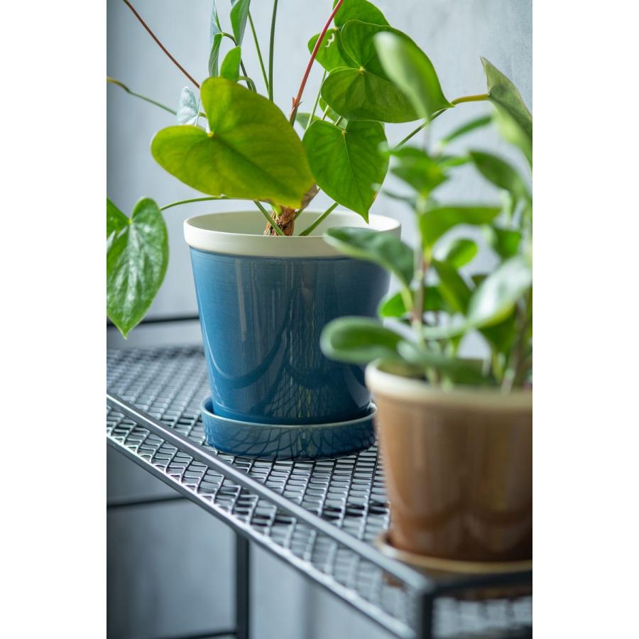 日限定07 POSH LIVING グロッシーポット サファイア 30801 園芸用品