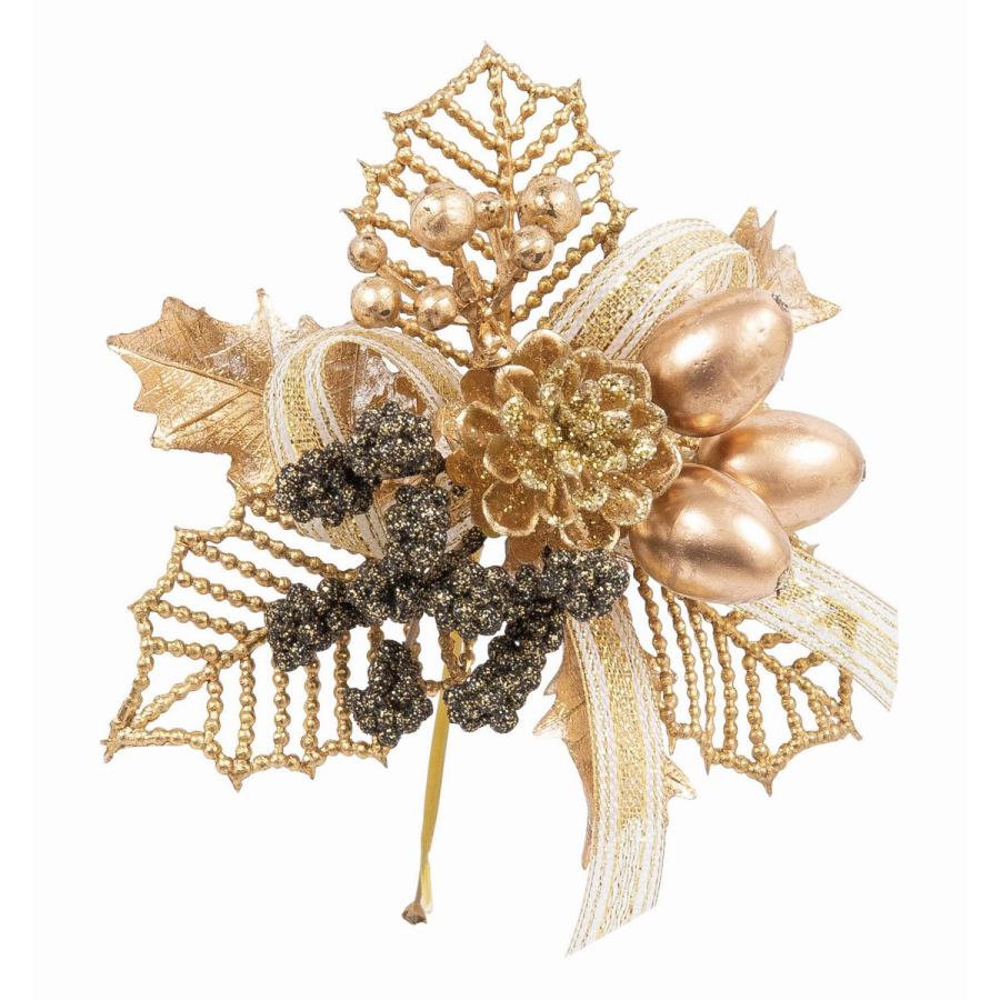 造花 ビバ工芸 XE-8373 クリスマスピック BK GO XE-8373BK フラワー