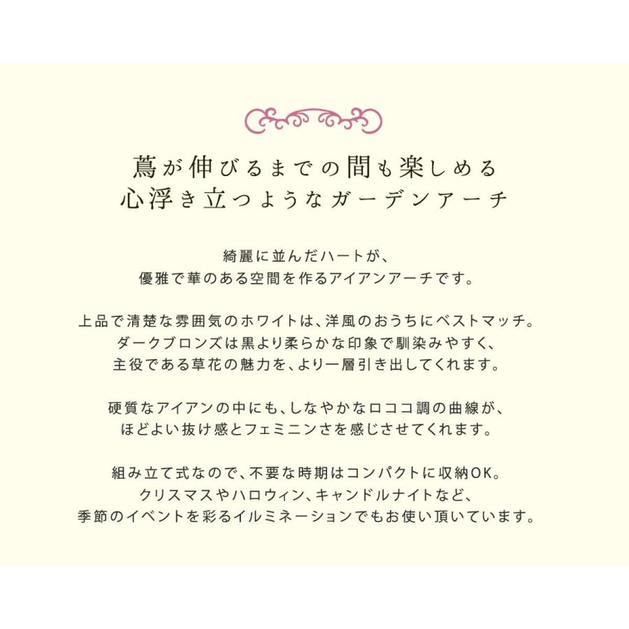 直送 住まいスタイル アイアンアーチ「Blossom Heart」〜ブロッサムハート〜 ホワイト IA-BH005WHT 園芸用品 ガーデンファニチャー 家具 アーチ ゲート_2