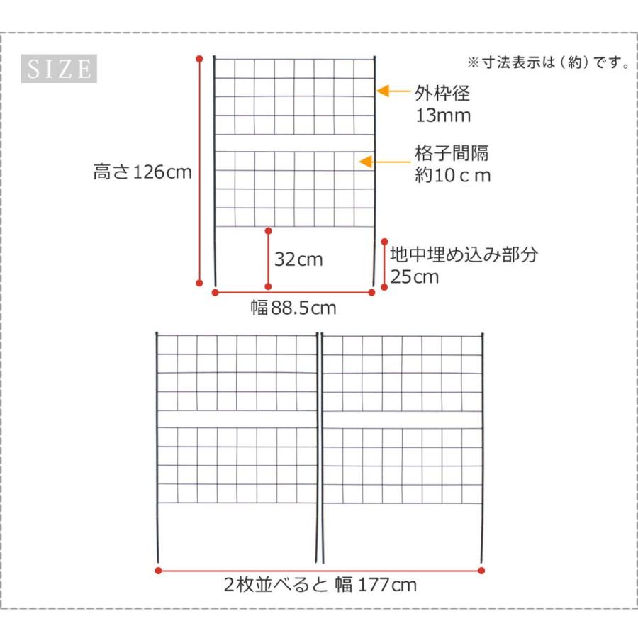 直送 定住地表現スタイル アイアン駒寄せ 高さ126「グラフ記録」2枚組 黒いこと IF-GR022-2P-BLK 園芸装具 ガーデンファニチャー 調度品 ラティス 駒寄せ