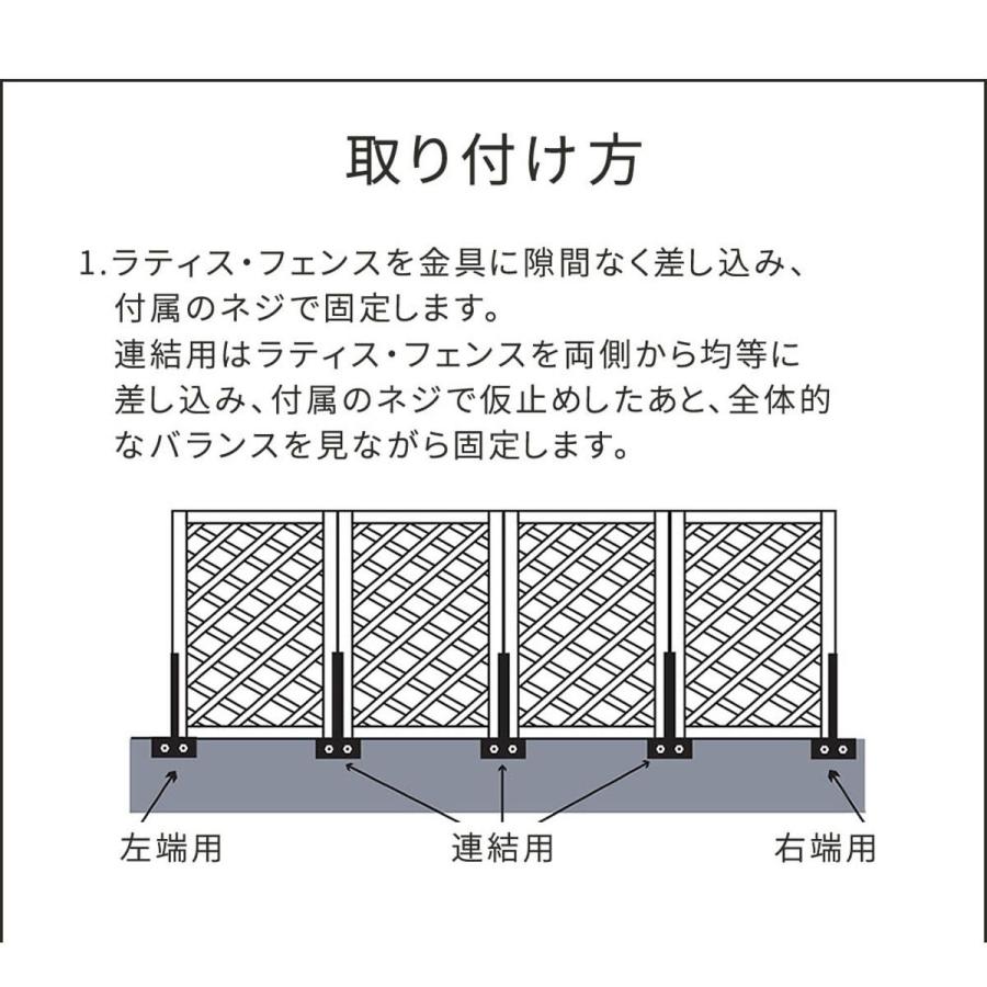 直送 住まいスタイル ラティス フェンス固定金具 10cmブロック用 左端用1個 ブラック S-BF4510L 6個 園芸用品 ガーデンファニチャー 家具 ラティス フェンス_4