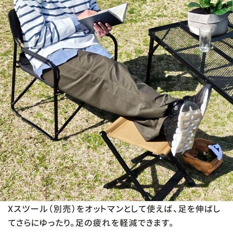 直送 住まいスタイル ミドルディレクターチェア 2脚セット ブラック 