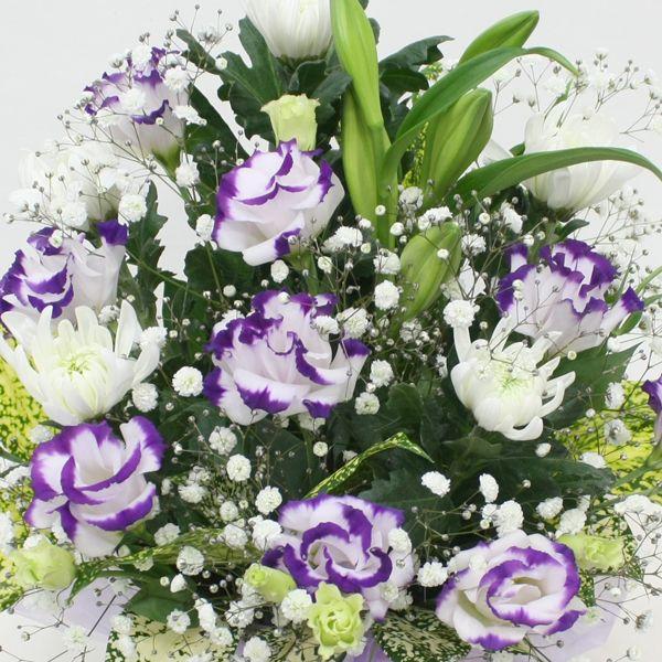 供花 菊とトルコキキョウのお供えアレンジ : 向島花栄 Yahoo!店 - 通販