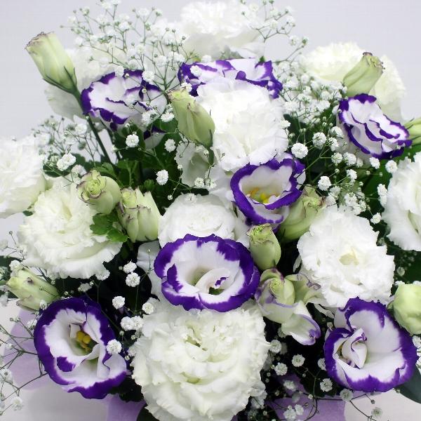 仏花　御供え花　造花　クレマチス、百合、トルコキキョウアレンジ 仏花、お供え花、クレマチス、ダリア、トルコキキョウお盆法事