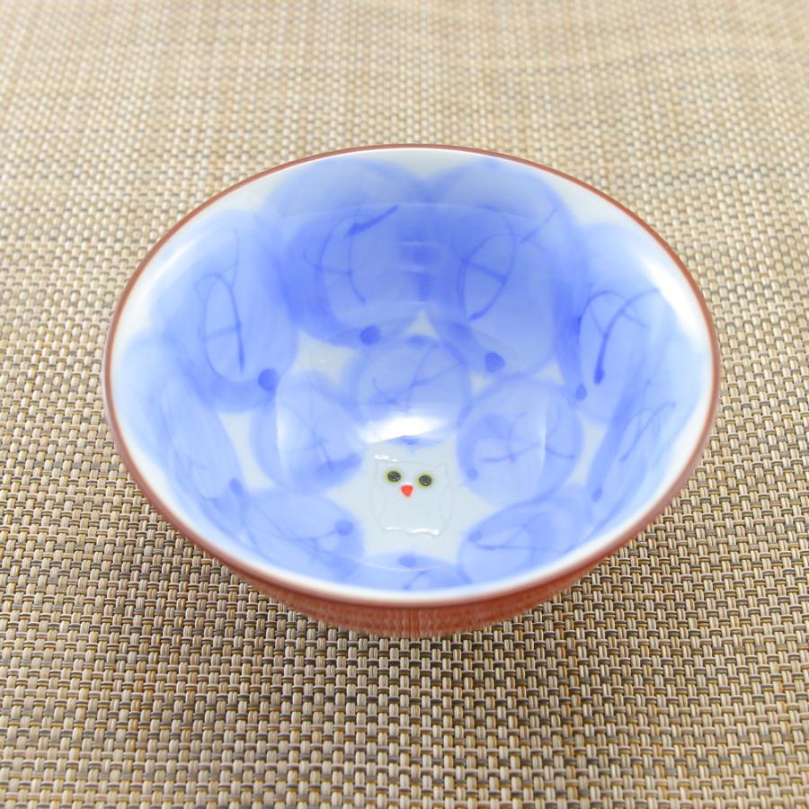 茶碗 有田焼 波佐見焼 木の葉ふくろう茶碗（小・赤/大・緑） 小さめ
