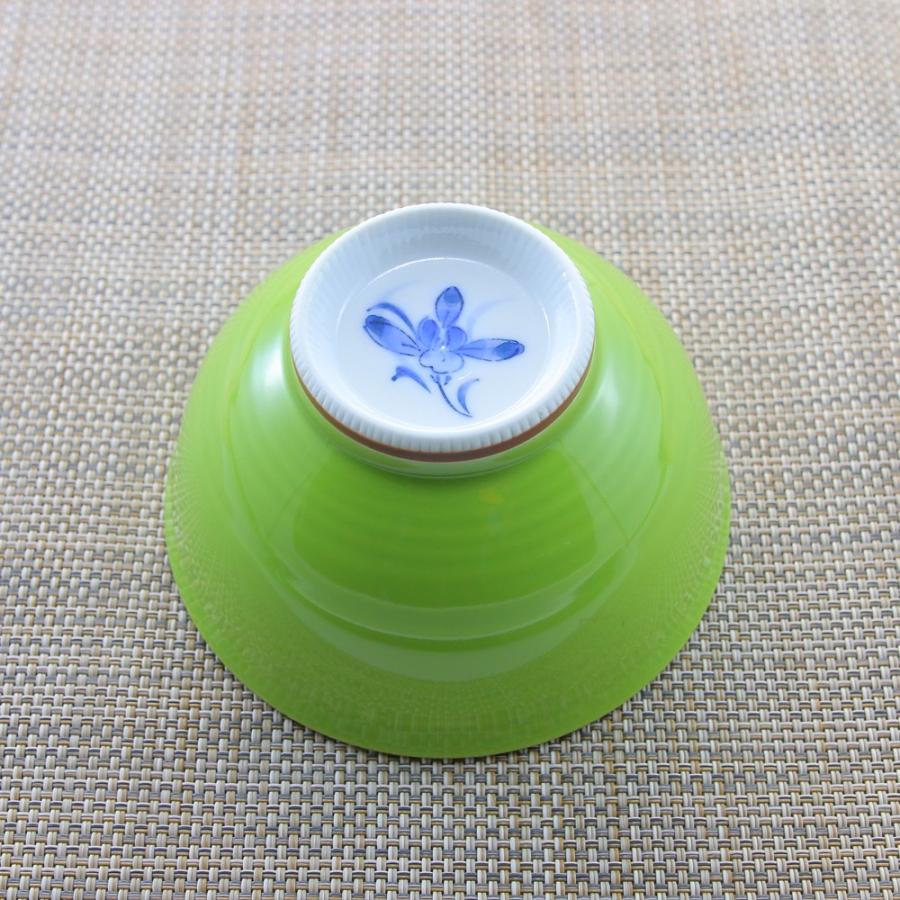 茶碗 有田焼 波佐見焼 蘭の花茶碗（大・緑） 花柄 おしゃれ 可愛い