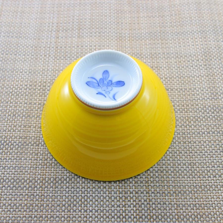 茶碗 有田焼 波佐見焼 蘭の花茶碗（小・黄） 花柄 おしゃれ 可愛い｜和