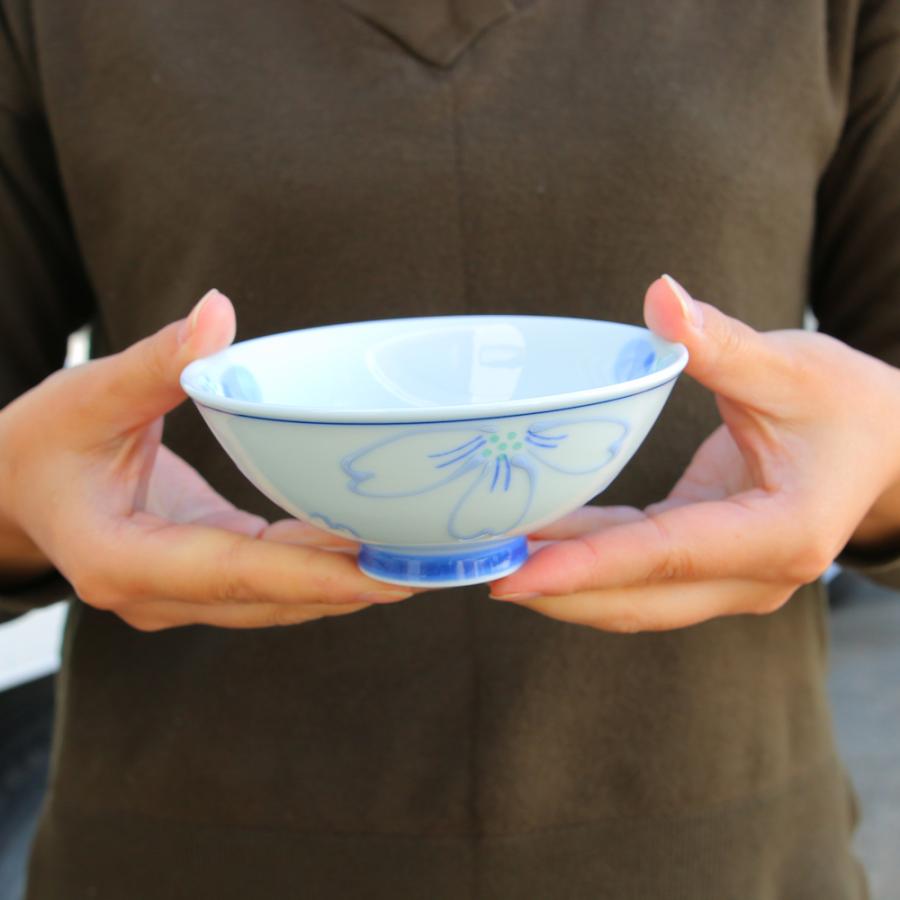茶碗 有田焼 波佐見焼 宴茶碗（小・ピンク/大・青） 軽い 軽量 小さめ