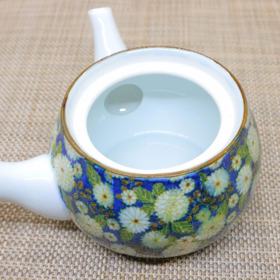 青と白の花柄陶器急須有田焼