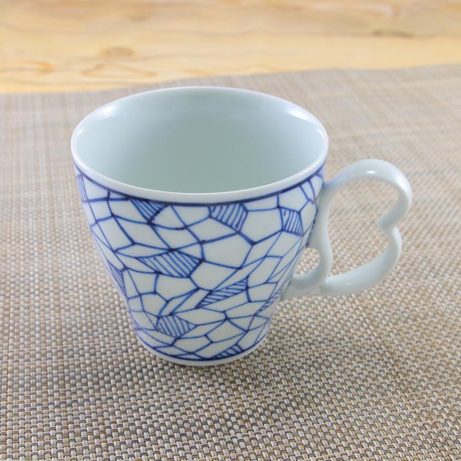 マグカップ 有田焼 永裂マグ 持ちやすい 持ち手がハート 幾何学模様 和食器 陶器 三階菱 10 21 有田焼通販の店 花笑み 通販 Yahoo ショッピング