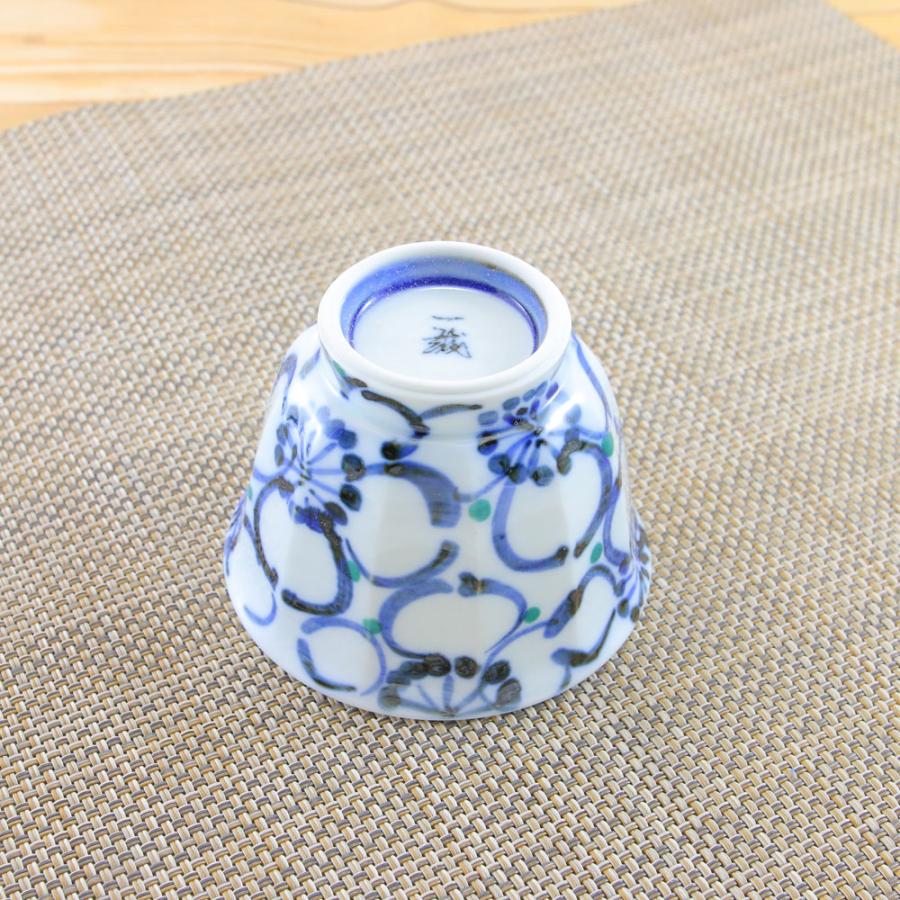 京焼，平安焼，宝仙，汤吞，茶碗，青い花柄茶碗，茶托5個セット 湯呑（湯飲み茶碗） 有田焼 波佐見焼 仙茶 大輪花面取仙茶（赤/青