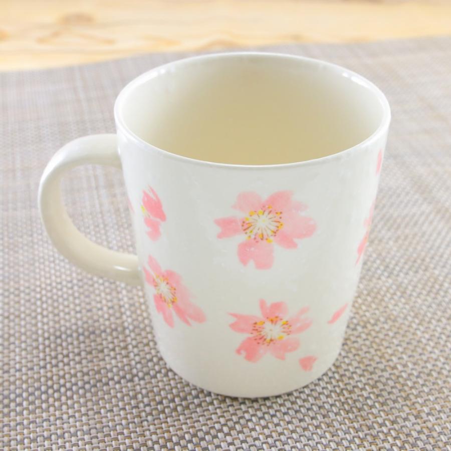 マグカップ 美濃焼 軽量桜の舞マグ（ピンク/紫）軽量 桜 花柄 桜柄｜和