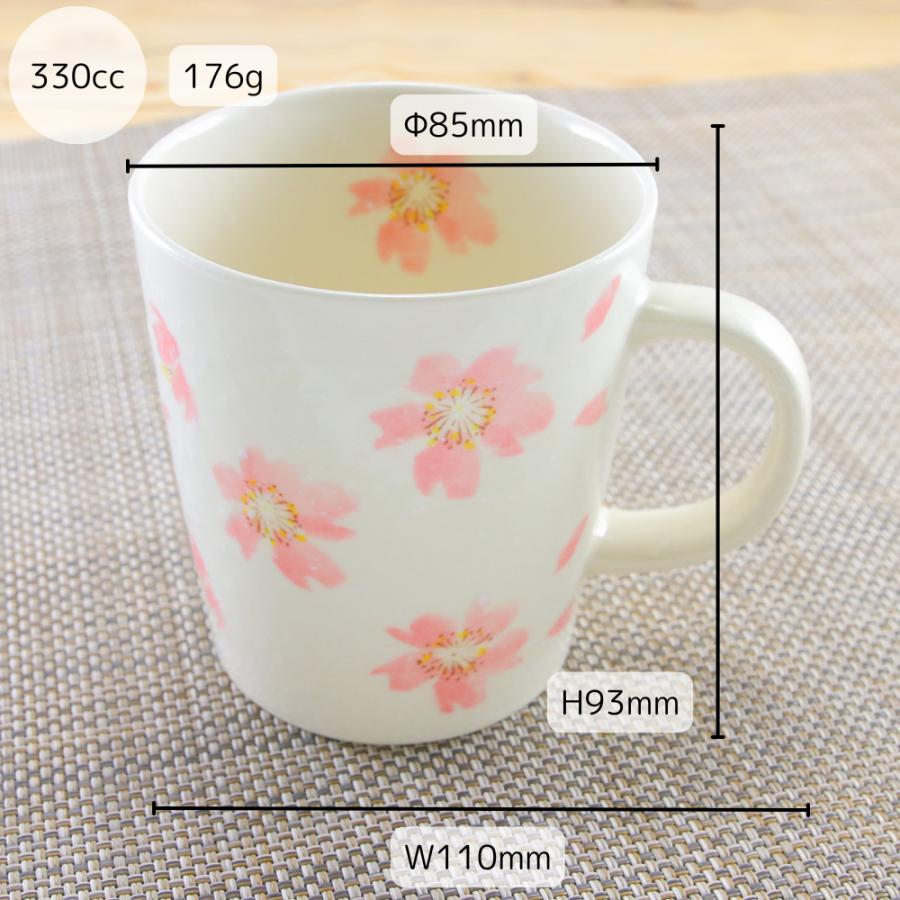 マグカップ 美濃焼 軽量桜の舞マグ（ピンク/紫）軽量 桜 花柄 桜柄｜和
