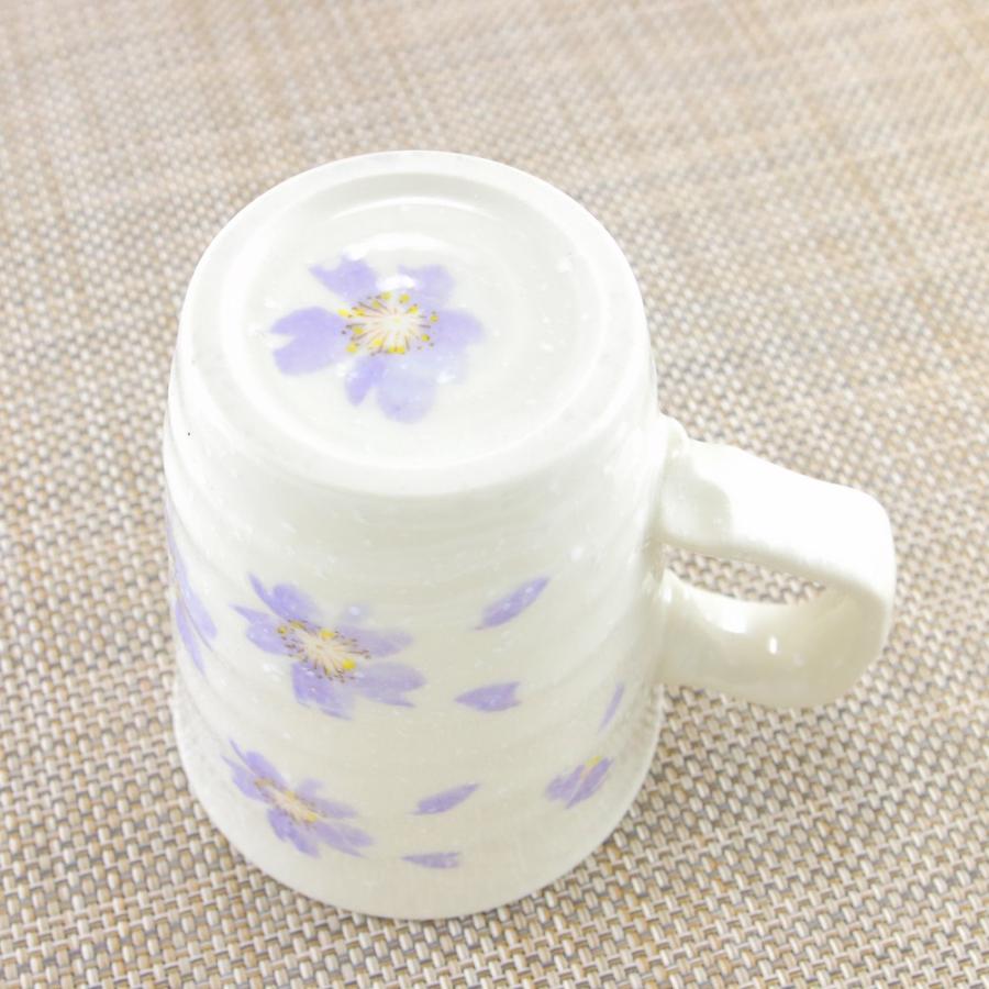 マグカップ 美濃焼 桜の舞マグ（青） 色違いペアあり 桜 花柄｜和食器