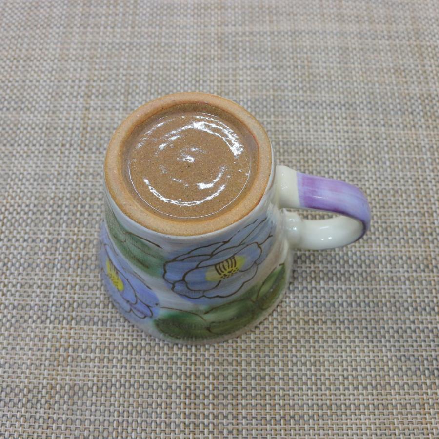 マグカップ 美濃焼 彩り花紋マグ（青） 小さめサイズ 色違いペアあり