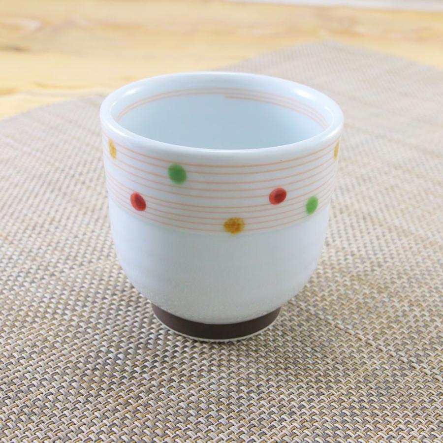 湯呑（湯飲み茶碗） 有田焼 波佐見焼 子ども用 色彩水玉湯呑（赤
