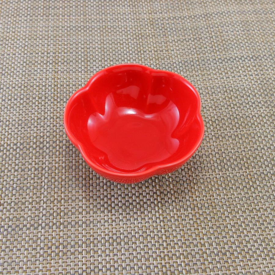 ー有田焼ー　伝平窯　和彩銀　赤&黒　蓋付き梅小鉢　珍味入れ　未使用品 小鉢 有田焼 豆梅小鉢（赤） 豆鉢 小付 花型 梅 レッド 薬味皿｜和食器