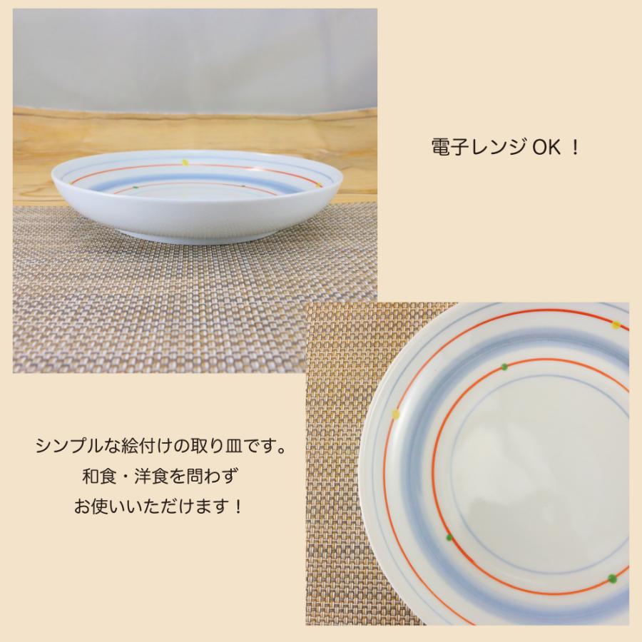 浅皿 有田焼 丸皿 錦赤絵駒六兵衛玉渕5寸皿 ライン 中皿 取皿｜和食器