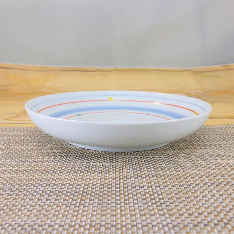 浅皿 有田焼 丸皿 錦赤絵駒六兵衛玉渕5寸皿 ライン 中皿 取皿｜和食器