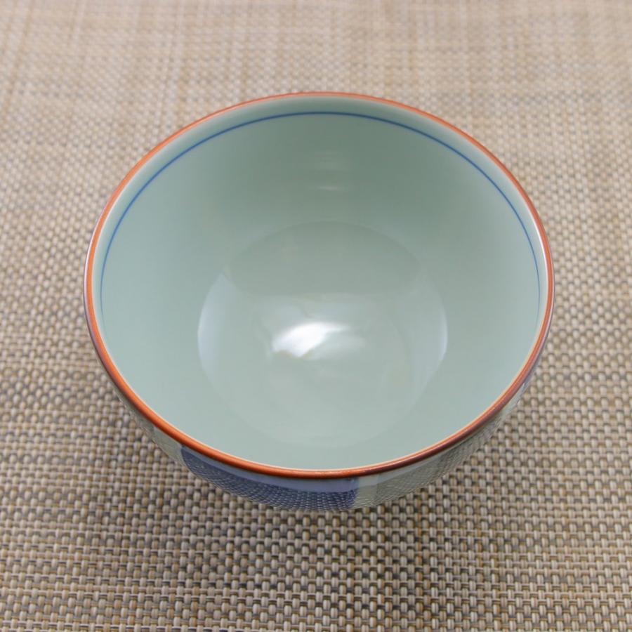 茶碗 有田焼 一珍二色刷毛茶碗（大・青） 軽い 軽量 大きめ 十草柄｜和食器 陶器 三階菱｜hanaemishop｜03