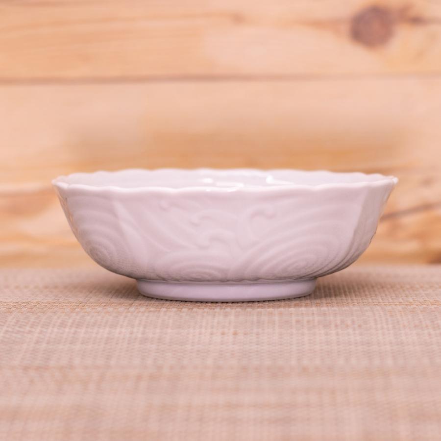 鉢 有田焼 崋山窯 丸鉢 白磁唐草彫鉢（大） 取り皿 ボウル｜和食器
