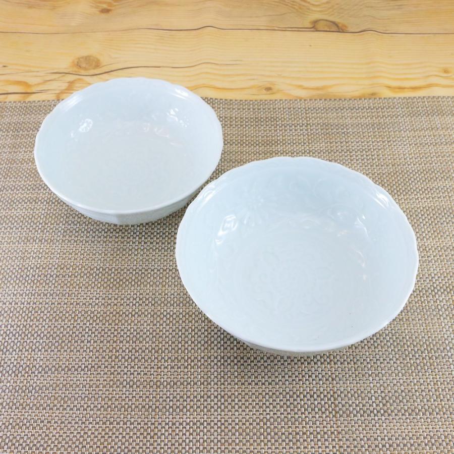 鉢 有田焼 崋山窯 丸鉢 白磁唐草彫鉢（大） 取り皿 ボウル｜和食器