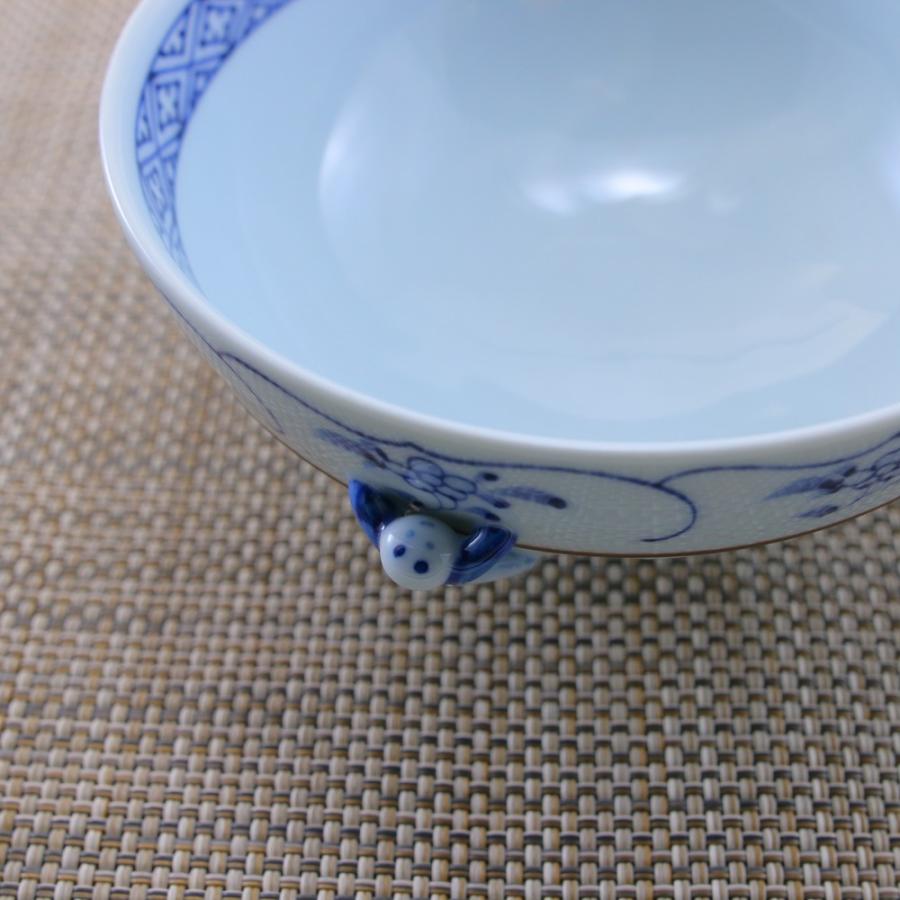 茶碗 有田焼 波佐見焼 割草花一閑人茶碗（大・青） 一閑人 唐子 小人