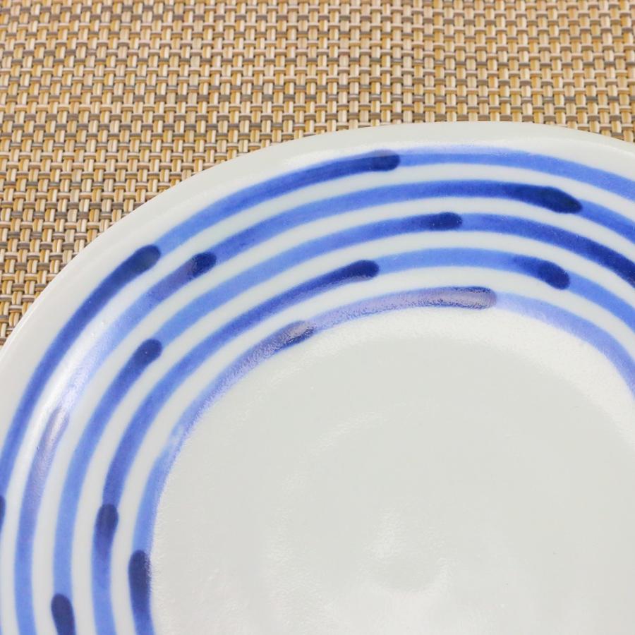 平皿 有田焼 波佐見焼 和染ライン変形皿（中） ストライプ 中皿 取皿