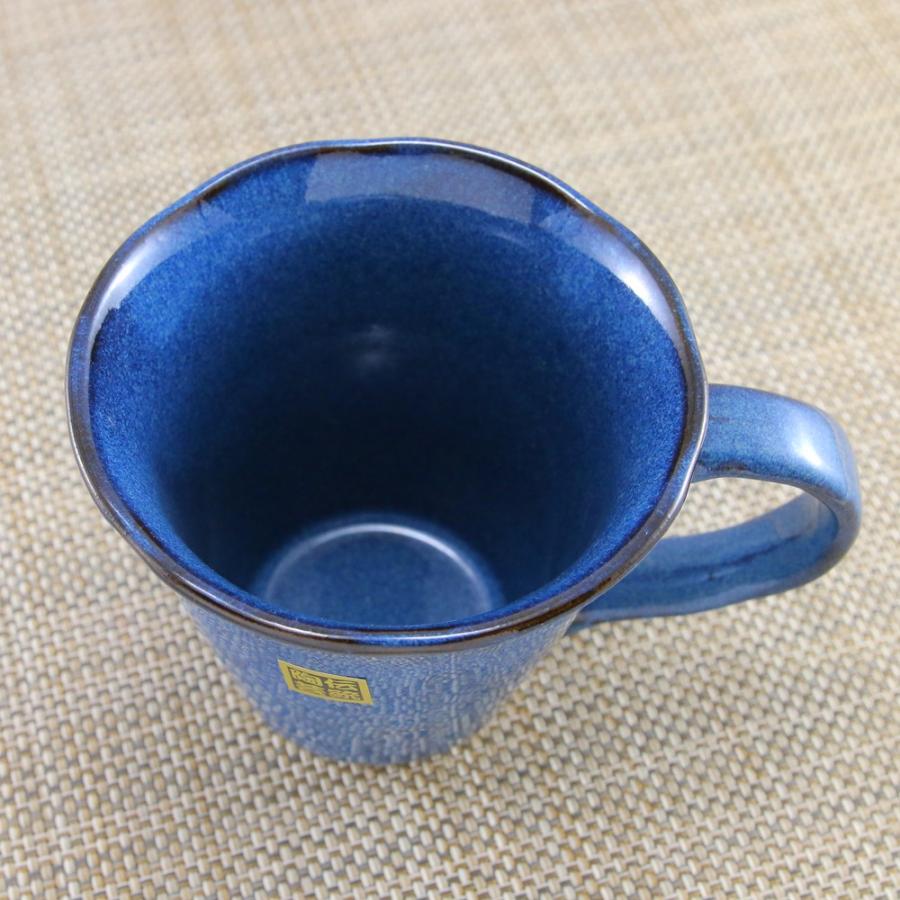 マグカップ 美濃焼 なまこ綴目マグ 青 藍色｜和食器 陶器 三階菱