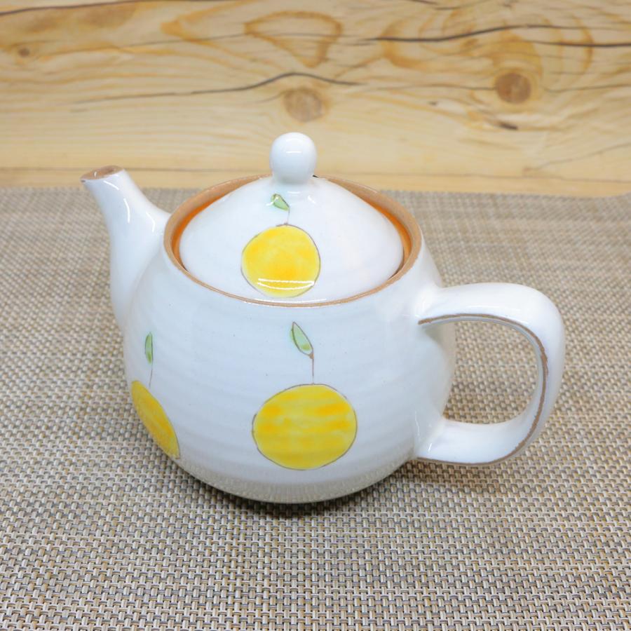急須 美濃焼 粉引ゆずポット 土物 柚子 ｜和食器 陶器 三階菱 : 有田焼