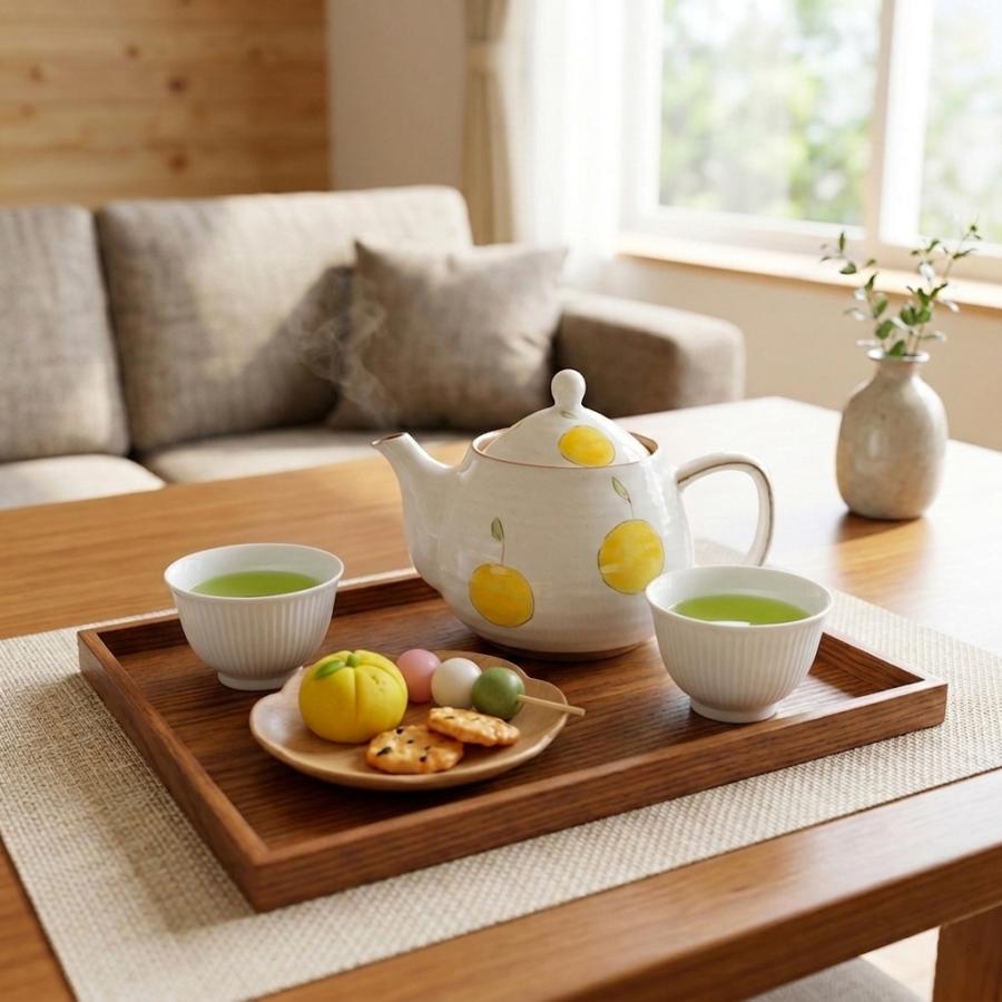 急須 美濃焼 粉引ゆずポット 土物 柚子 ｜和食器 陶器 三階菱 : 有田焼