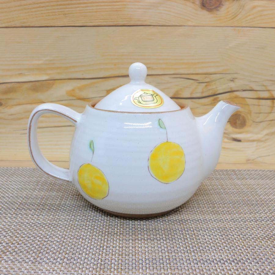 急須 美濃焼 粉引ゆずポット 土物 柚子 ｜和食器 陶器 三階菱 : 有田焼