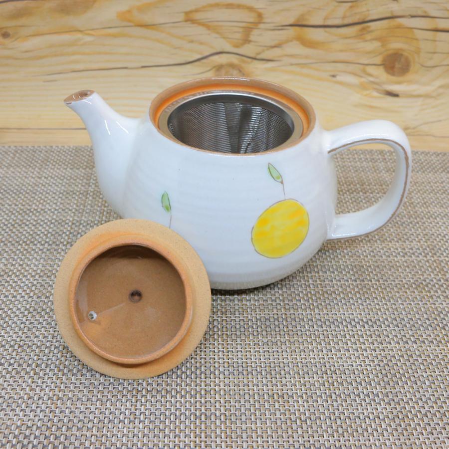 急須 美濃焼 粉引ゆずポット 土物 柚子 ｜和食器 陶器 三階菱 : 有田焼