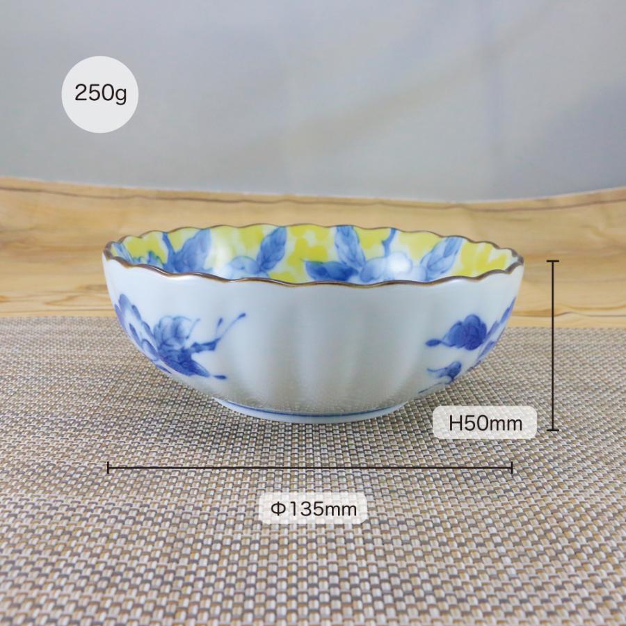 鉢 美濃焼 黄彩花紋菊型4.5寸鉢（5個セット） 花柄 取鉢 取皿