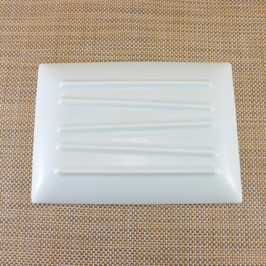 焼き物皿 美濃焼 長角皿 青磁角皿 魚 串｜和食器 陶器 三階菱 : 有田焼