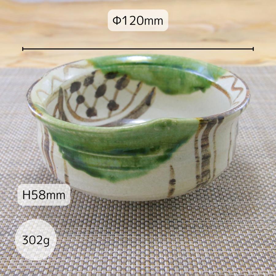 小鉢 瀬戸焼 手びねり風 織部花4.5寸小鉢 取皿 中島塩草 塩草窯 織部