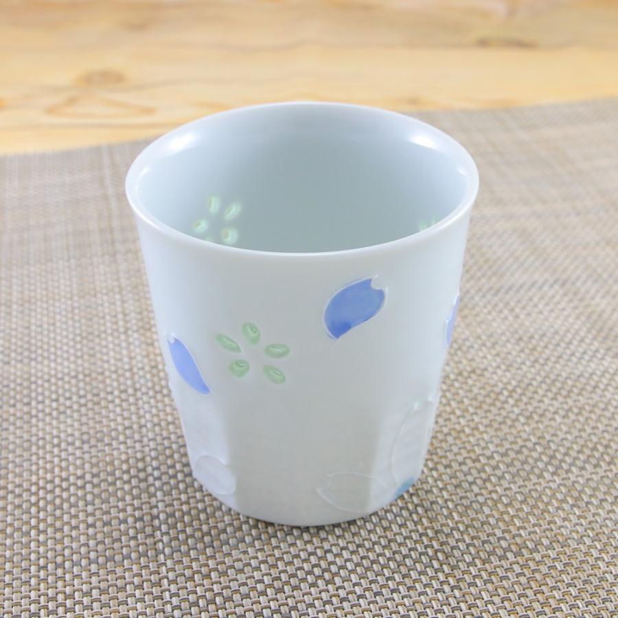 酒器 有田焼 波佐見焼 フリーカップ クリスタル桜ロックカップ（ブルー
