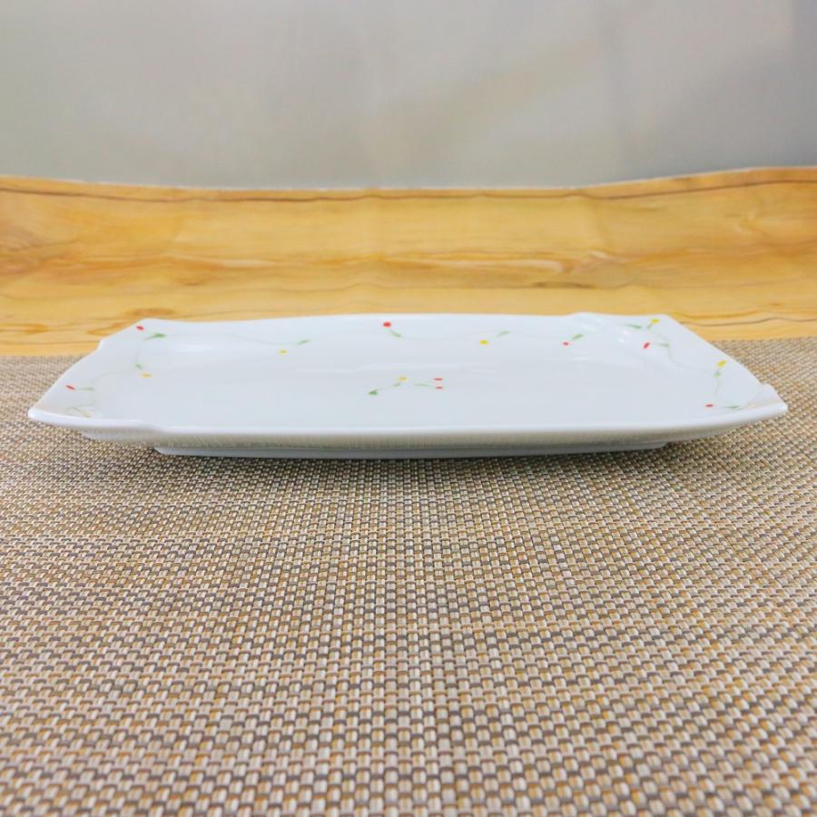 焼き物皿 有田焼 波佐見焼 長角皿 オリジナル 彩り木の実渕取角皿｜和