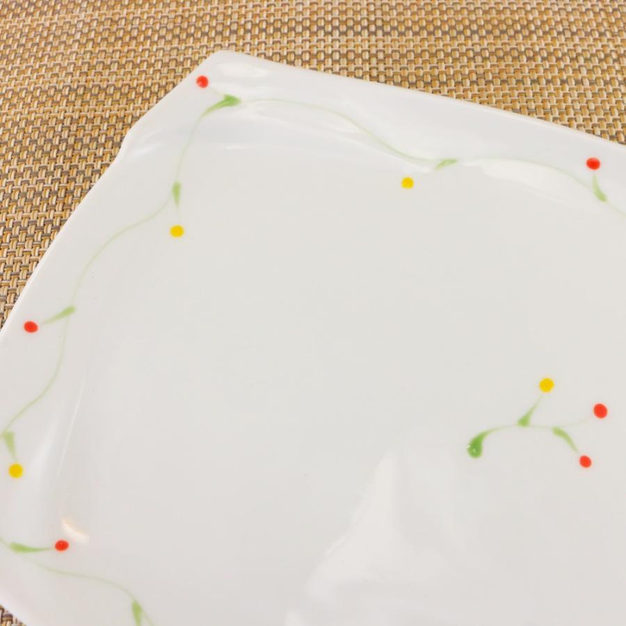 焼き物皿 有田焼 波佐見焼 長角皿 オリジナル 彩り木の実渕取角皿｜和