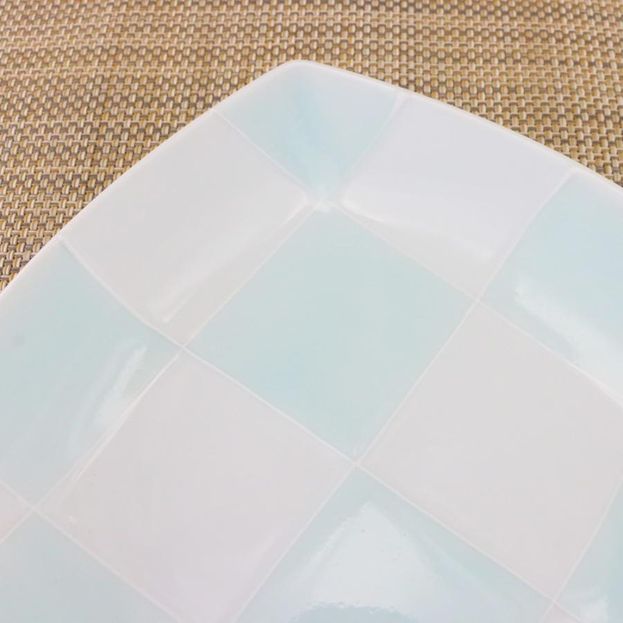平皿 有田焼 波佐見焼 一珍格子正角皿 正方形｜和食器 陶器 三階菱