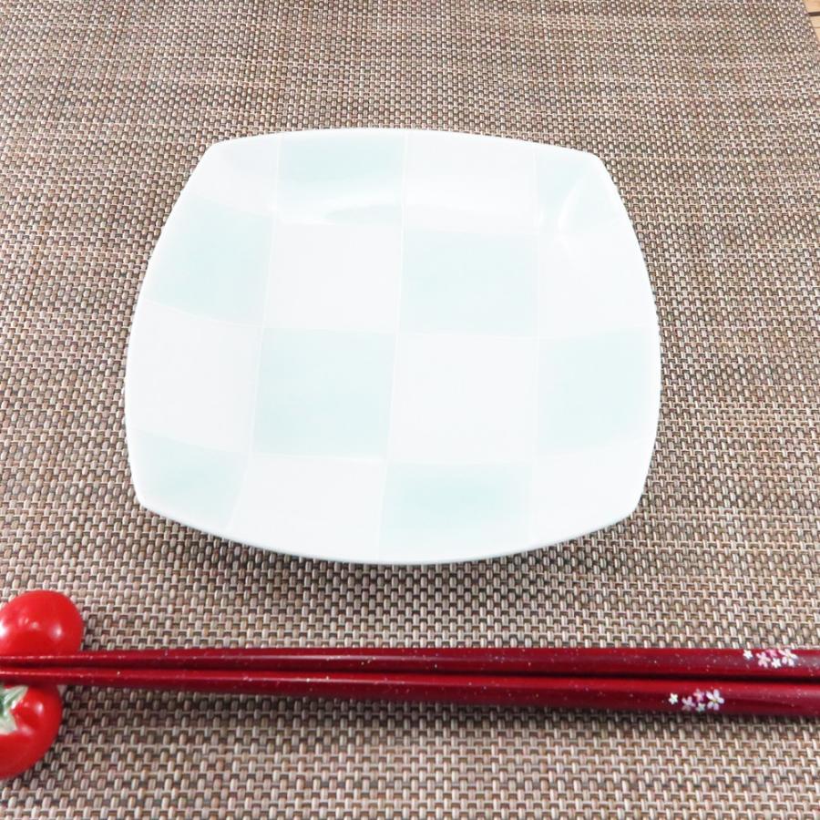 平皿 有田焼 波佐見焼 一珍格子正角皿 正方形｜和食器 陶器 三階菱