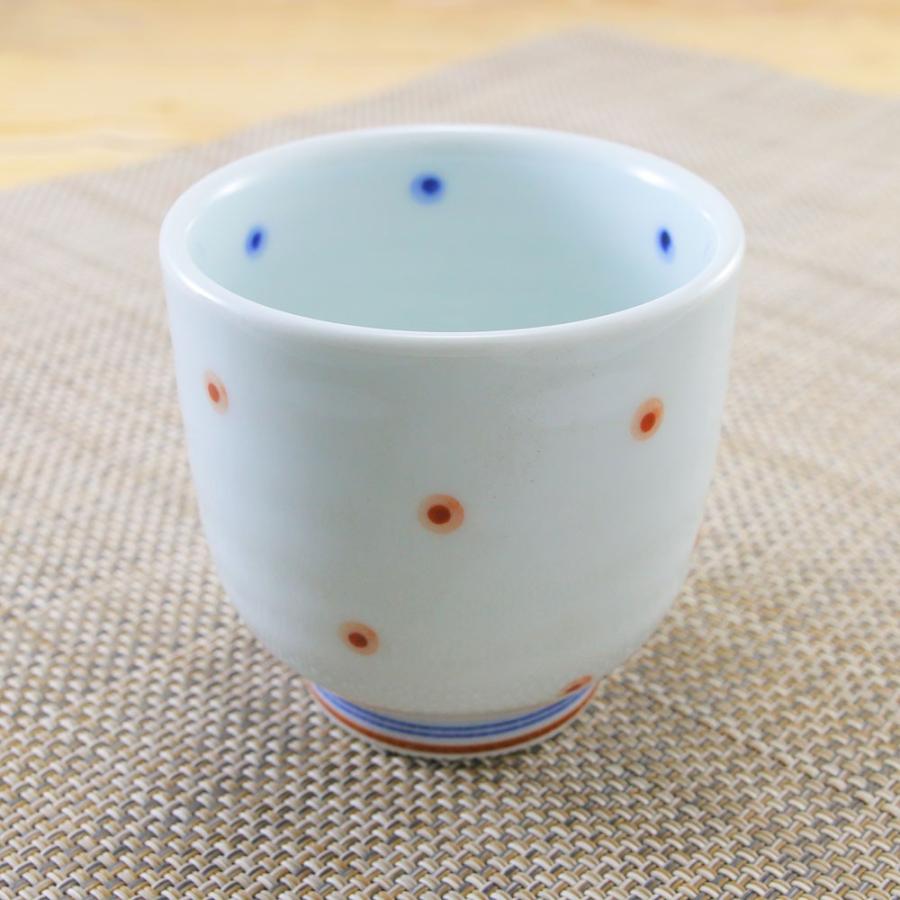 湯呑（湯飲み茶碗） 有田焼 波佐見焼 水玉湯呑（小・赤/大・青） 夫婦