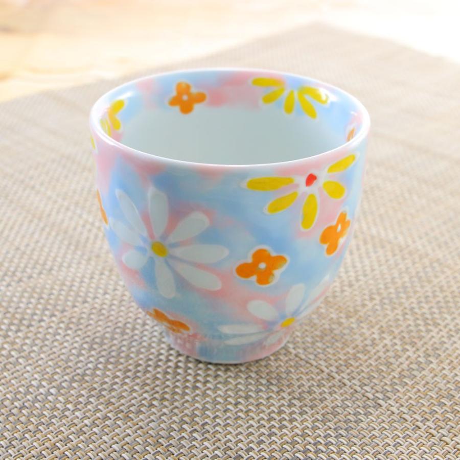 湯呑（湯飲み茶碗） 有田焼 波佐見焼 コスモス小花湯呑（ピンク・小 