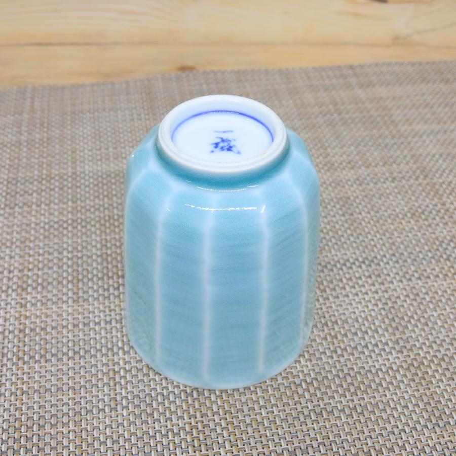 湯呑（湯飲み茶碗） 有田焼 波佐見焼 青磁掛分地紋面取り湯呑 軽量 軽い｜和食器 陶器 三階菱 : 有田焼通販 花笑み - 通販 ...
