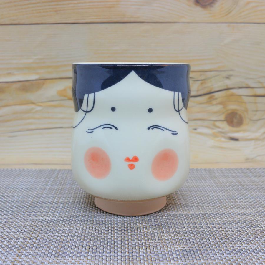 湯呑（湯飲み茶碗） 美濃焼 おかめ寿司湯呑 夫婦湯呑 大きいサイズ｜和