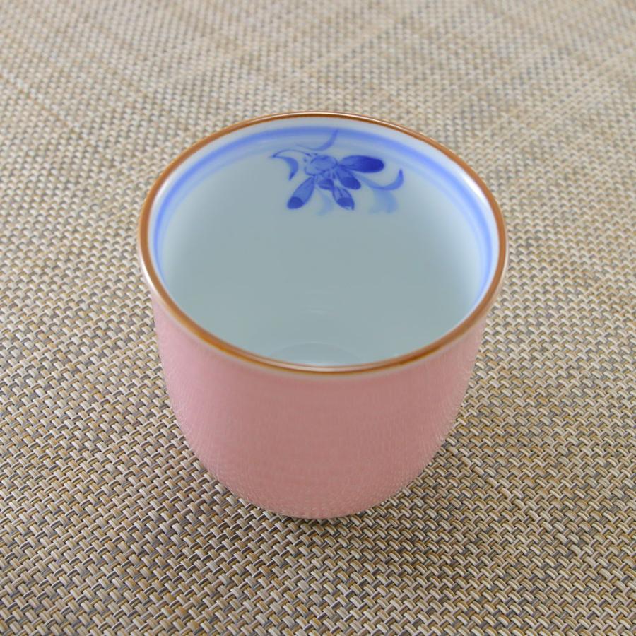 湯呑（湯飲み茶碗） 有田焼 波佐見焼 蘭の花湯呑（ピンク） 夫婦湯呑
