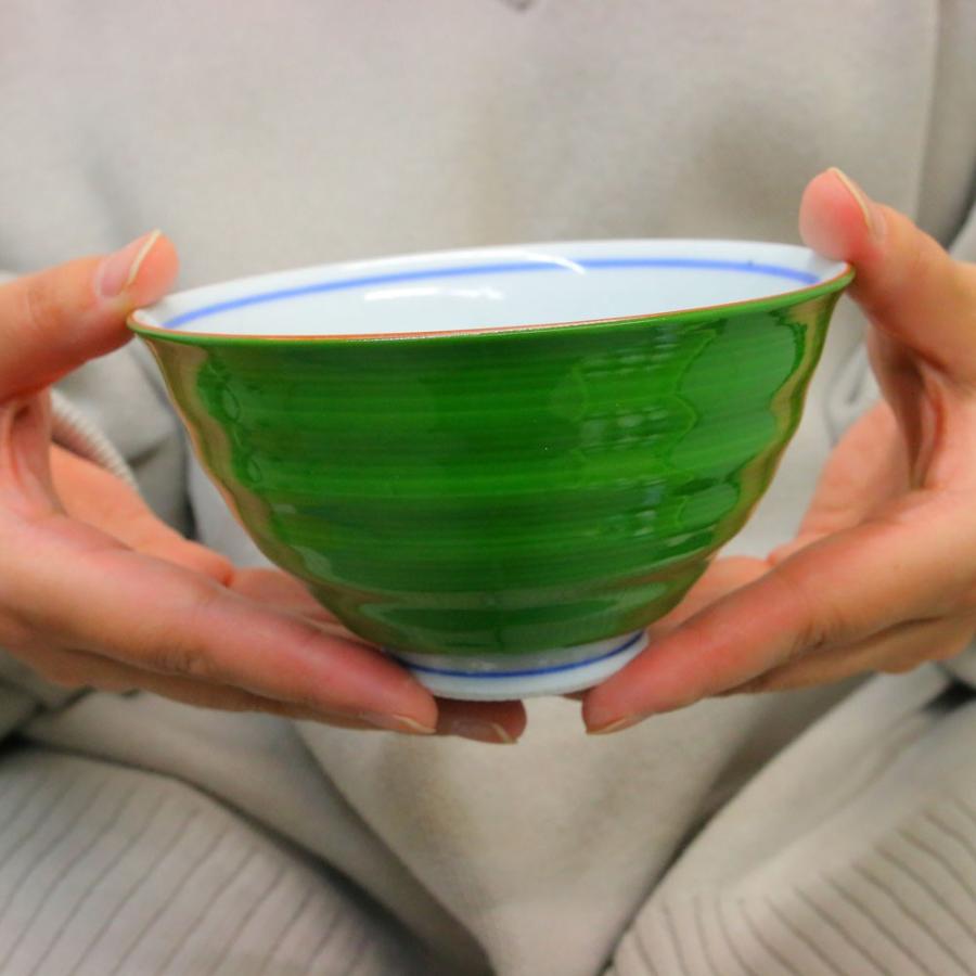 茶碗 有田焼 波佐見焼 月見うさぎ茶碗（大・緑） 兎 大きめ おしゃれ
