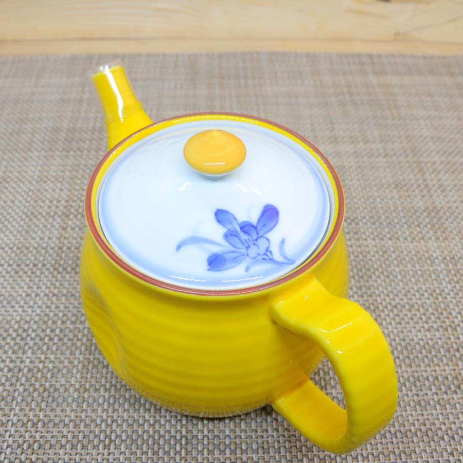 急須 有田焼 波佐見焼 蘭の花ポット（黄色） 花柄｜和食器 陶器 三階菱