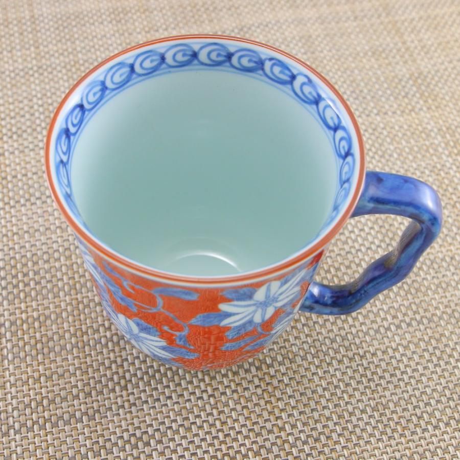 マグカップ 有田焼 波佐見焼 錦鉄仙花マグ（赤） 色違いペアあり テッセン 花柄｜和食器 陶器 三階菱