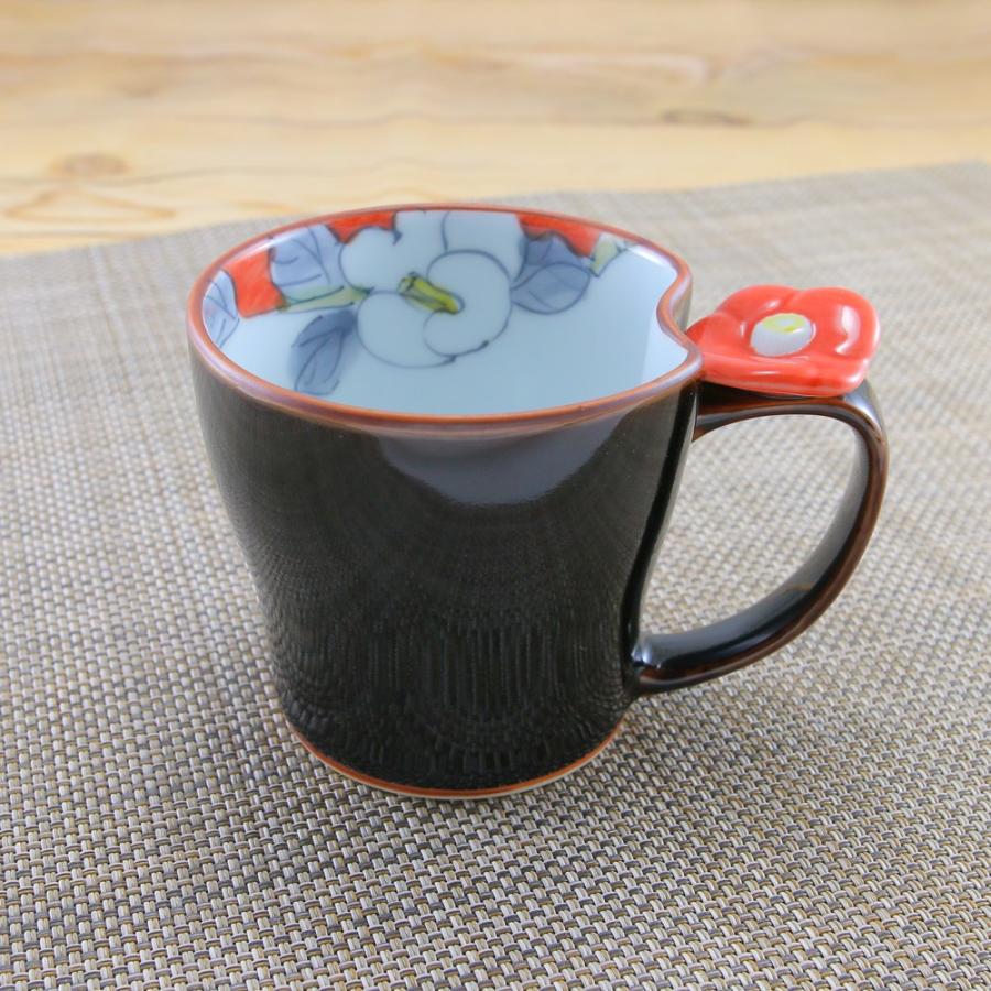 マグカップ 有田焼 波佐見焼 花絵蒔マグ（赤） 色違いあり 花柄 椿
